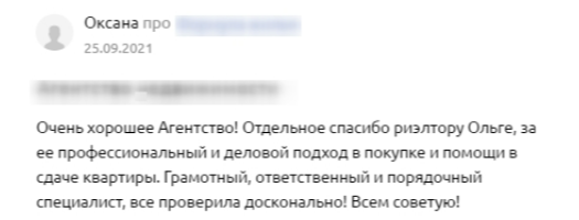 Пример отзыва на spr.ru